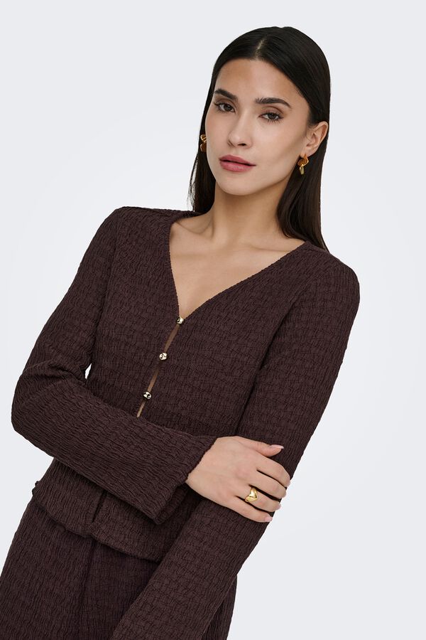 Only Strickjacke mit Struktur Nude