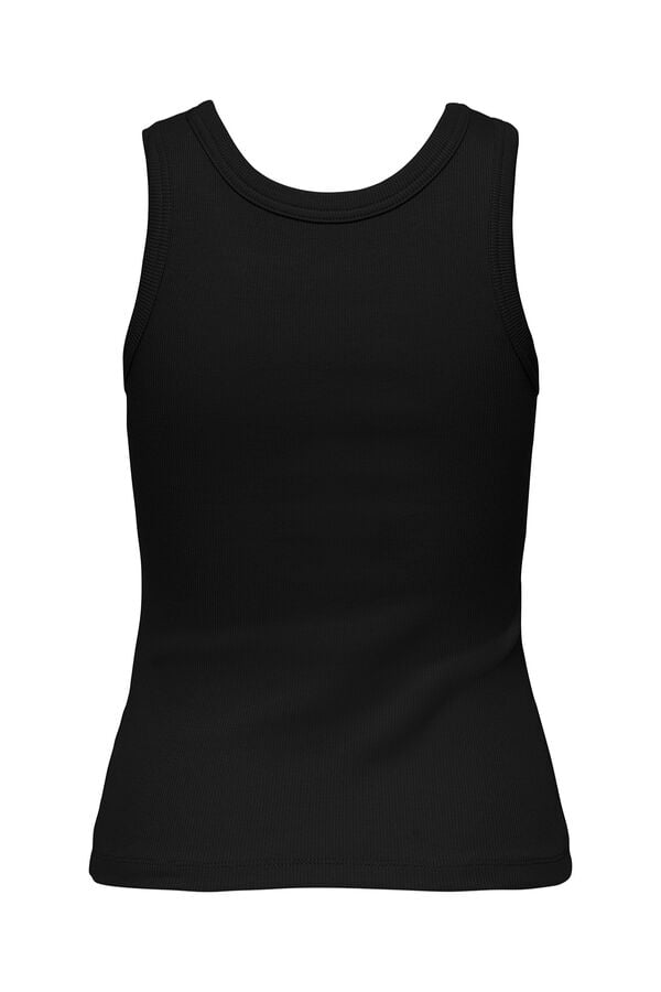 Only Sleeveless ribbed top black