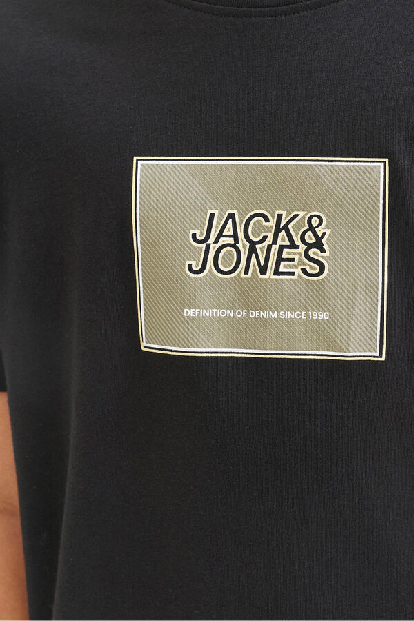 Jack & Jones Junior Camiseta b&aacute;sca logo negro