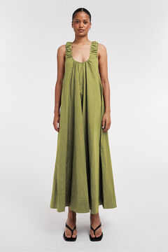 Topshop Vestido largo de tirantes fruncidos