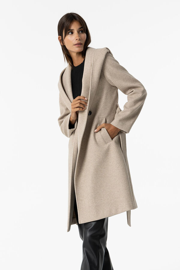 Springfield Belted coat with hood camel