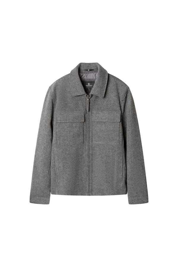 Springfield Wool blend texture jacket grey