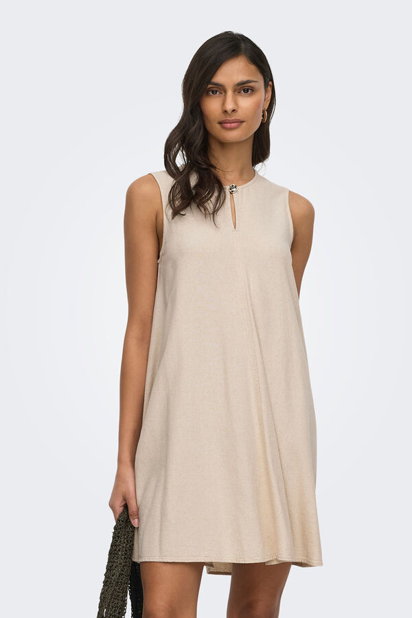 JDY Vestido corto lino gris