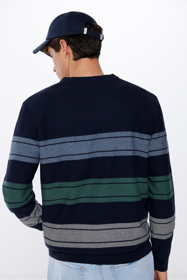 Springfield Prugasti džemper u boji mornarskoplava