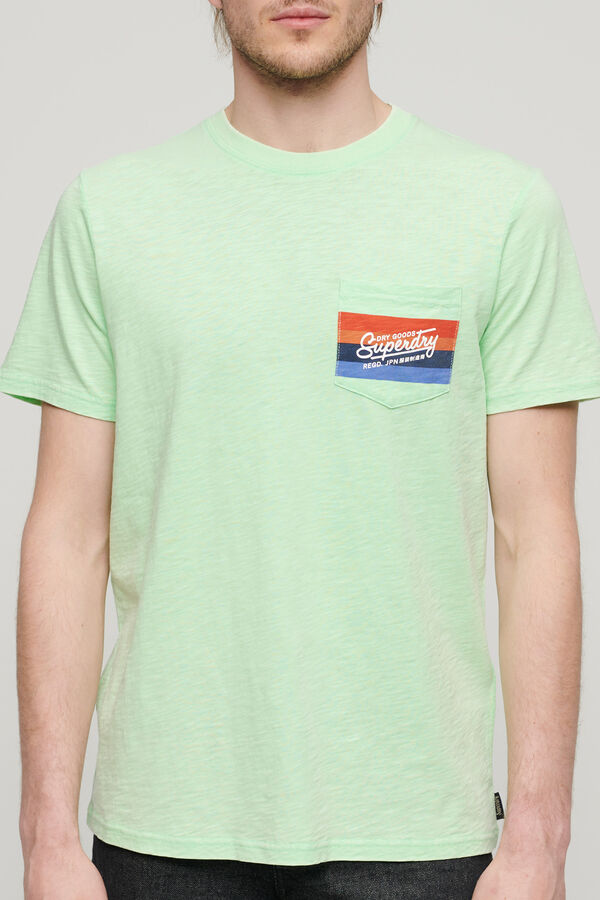 Springfield Camiseta a rayas con logo Cali verde