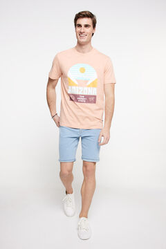 Springfield Camiseta manga corta estampada rosa