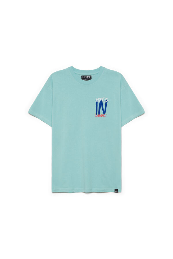 Springfield T-Shirt mit Urban-Print blau