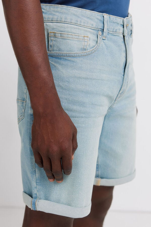 Springfield Denim lightweight slim fit Bermuda shorts blue