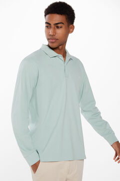 Springfield Essential long-sleeved piqué polo shirt green