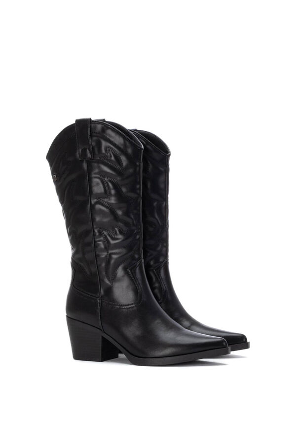 XTI Bota Cowboy Bordado negro