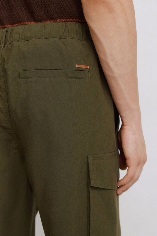 Springfield Straight fit cargo trousers printed