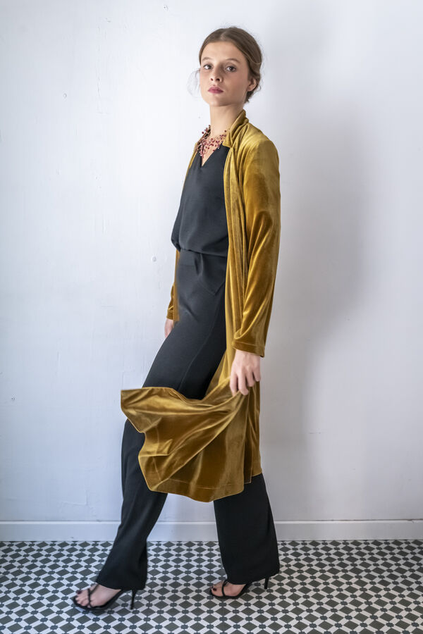 Cul Sac Abrigo midi cuello mao amarillo