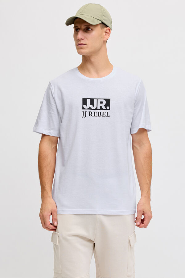JJ REBEL Cotton short sleeve logo T-shirt white