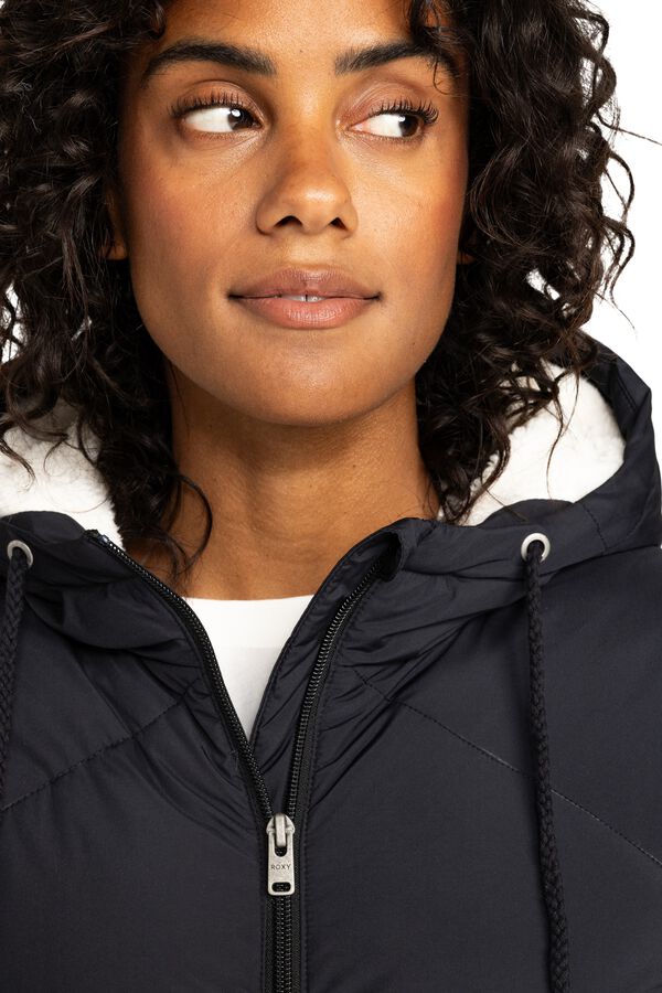 Roxy Long puffer jacket with hood black