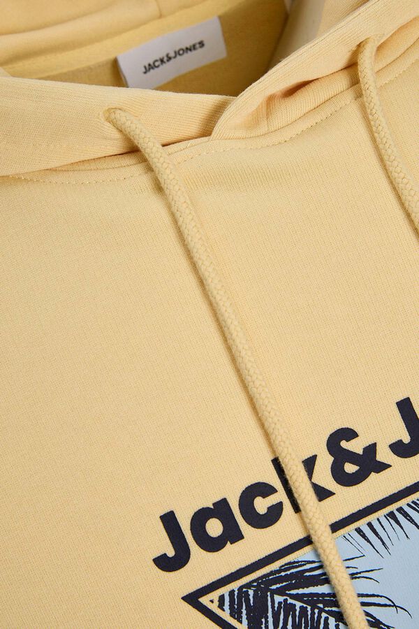 Jack & Jones Sudadera capucha algod&oacute;n suave amarillo