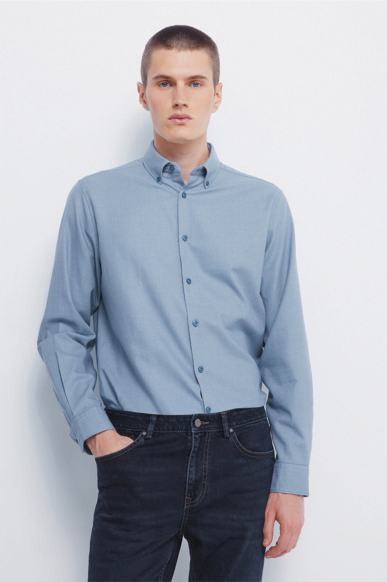 Springfield Two-tone structured dress shirt