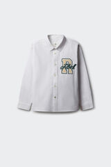 Springfield Kids Camisa Oxford patch para meninos branco