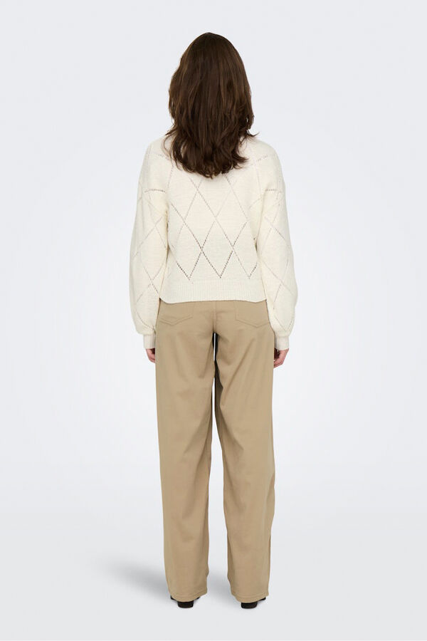 Only long sleeve structured jersey white