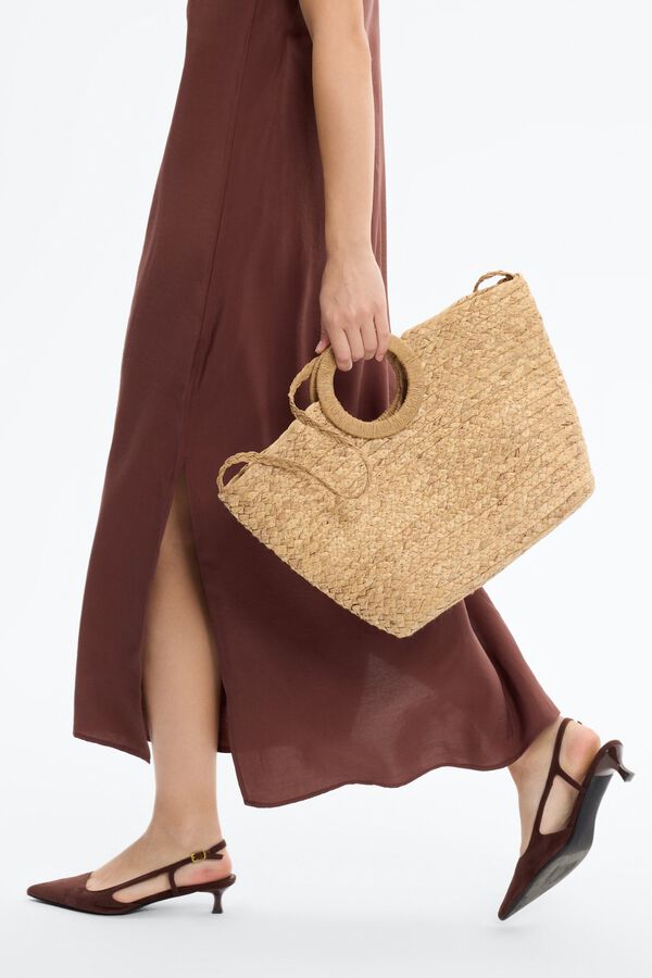 Inside Long dress with slits brown