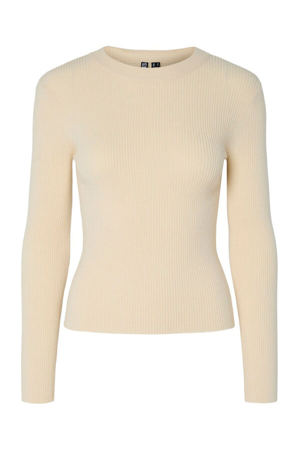 Pieces Schmal geschnittener Feinjersey Grau