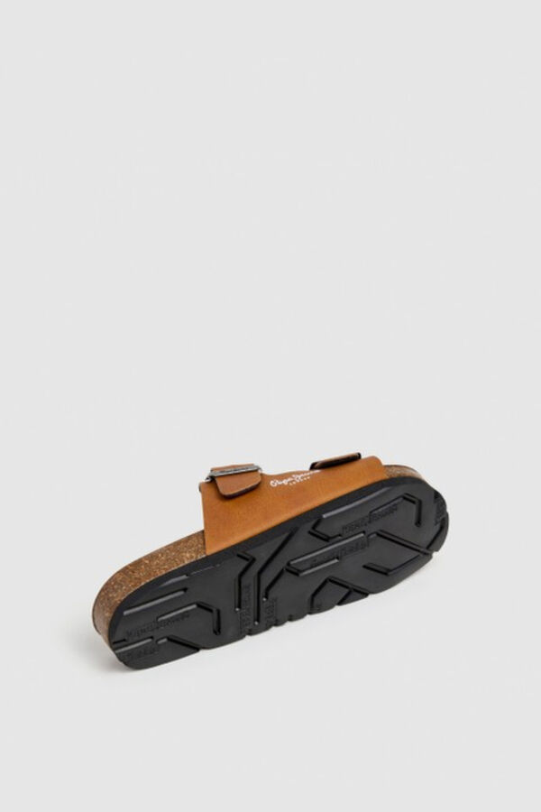 Pepe Jeans Double buckle anatomical sandals nude