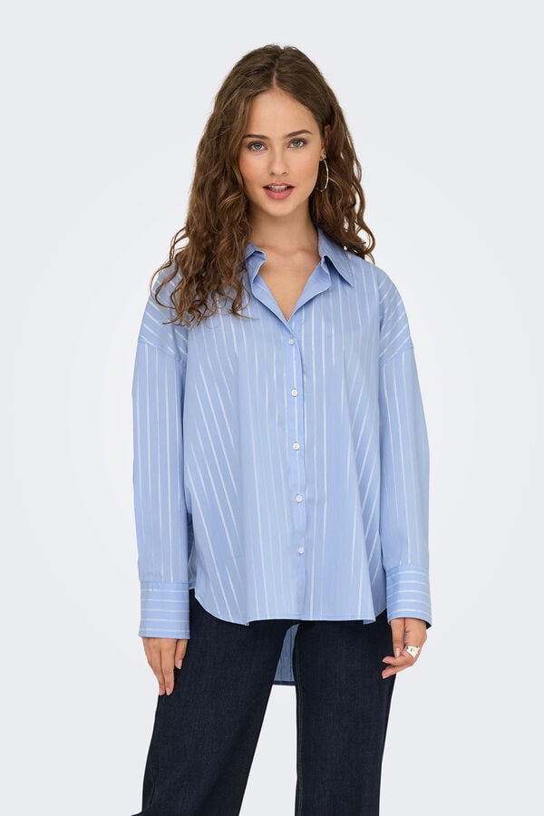 JDY Camisa manga larga lurex azul