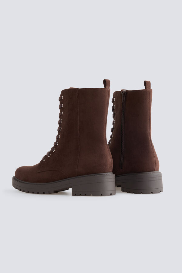 Springfield Suede-effect military boot brown