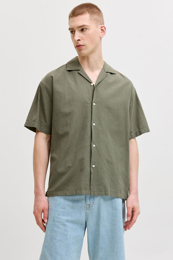 Jack & Jones Linen resort shirt nude