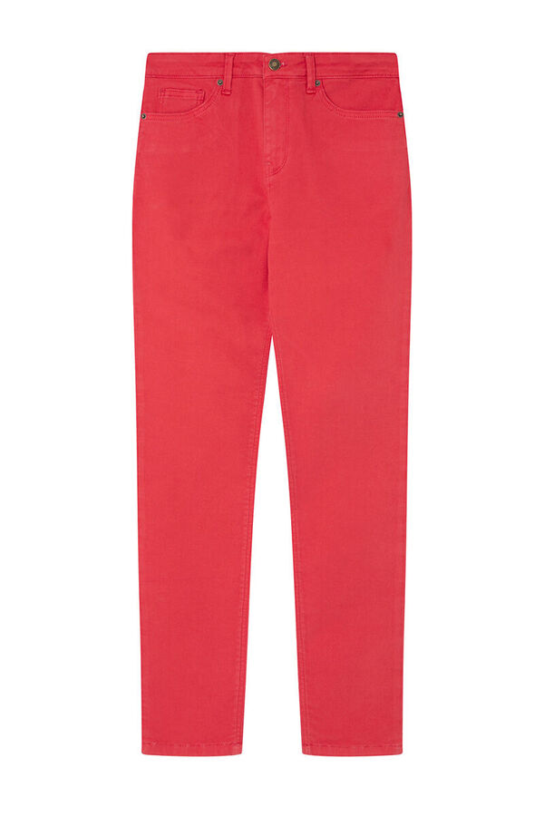 Springfield Jeans Slim Cropped Color rojo