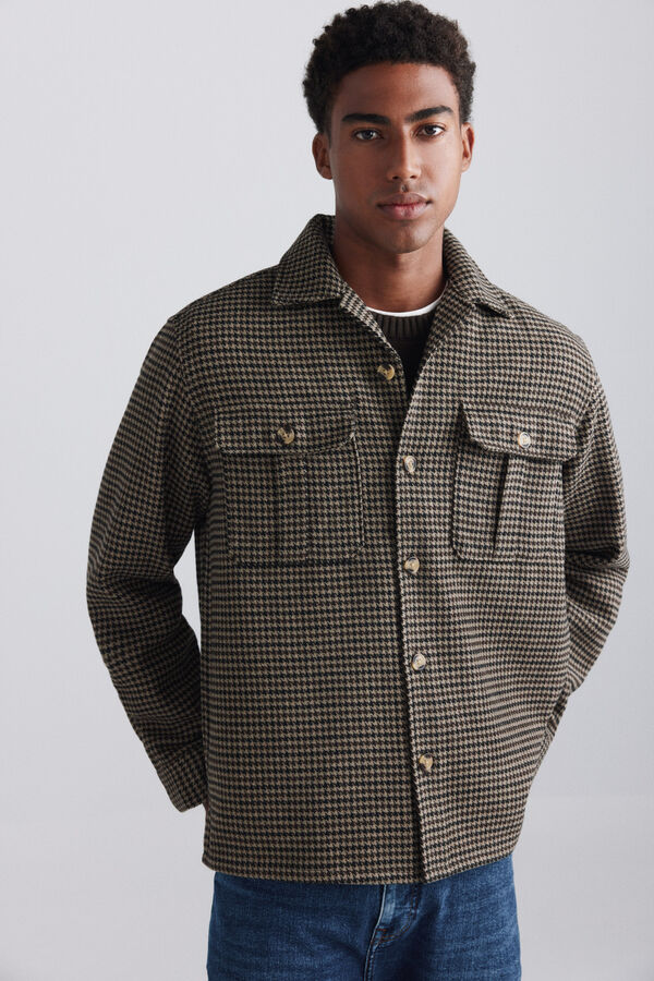 Springfield Sobrecamisa aos quadrados bege
