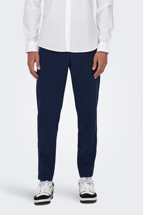 Springfield Calça de terno slim fit para homem marinho