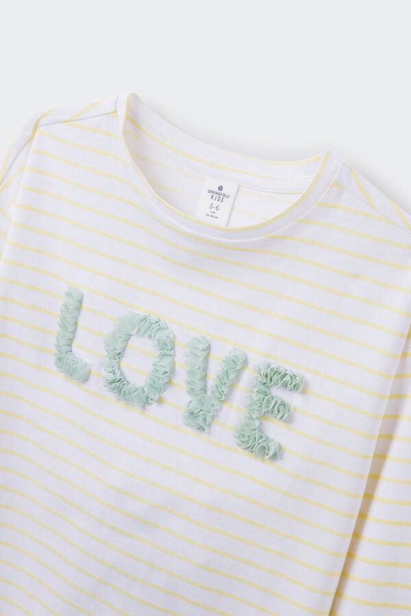 Springfield Girls' "Love" T-shirt Žuta
