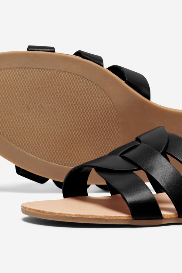 Only Sandalia plana negro