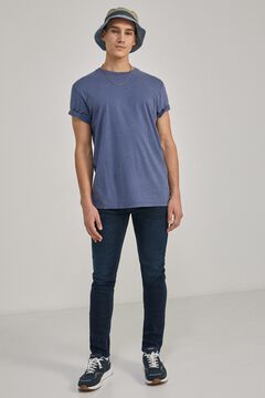 Springfield Washed dark blue slim fit jeans mallow
