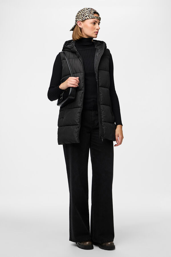 Pieces Quilted gilet black