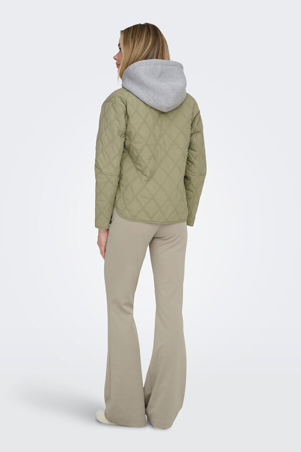 Only Chaqueta acolchada con capucha kaki