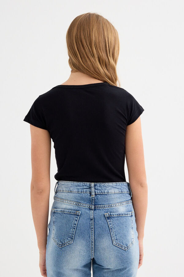 Inside V-neck T-shirt black