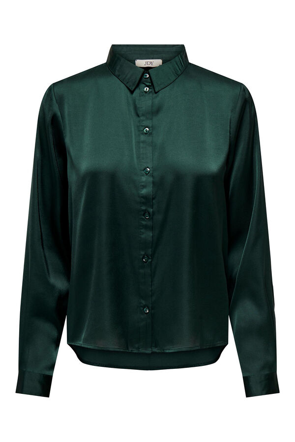 Springfield Long sleeve satin-finish blouse green