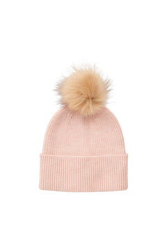 Springfield Knit hat with pompom pink