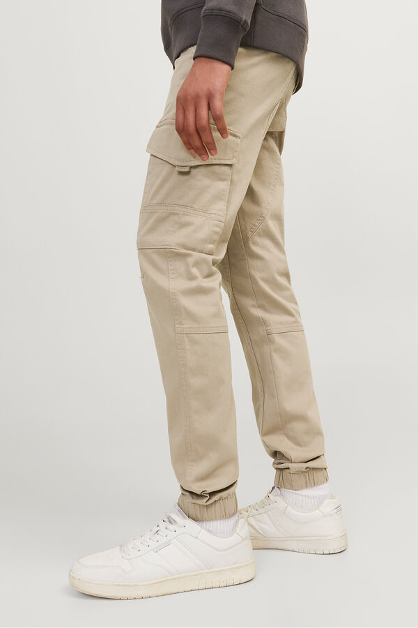 Jack & Jones Junior Pantal&oacute;n cargo slim gris