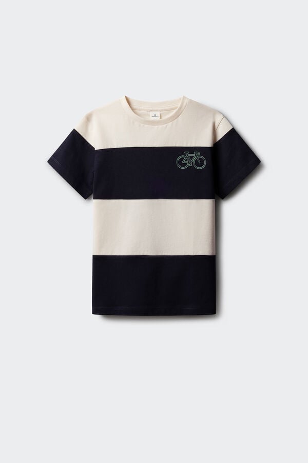 Springfield Kids T-shirt de manga curta marinheira para menino branco