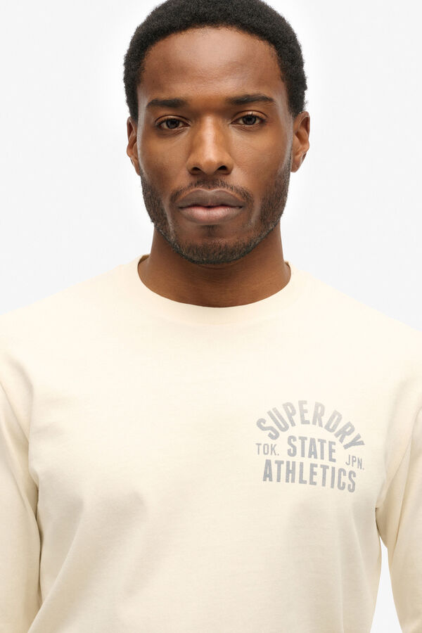 Superdry Camiseta cuello redondo marfil