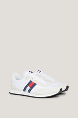 Springfield Men's Tommy Jeans runner trainer with flag bijela