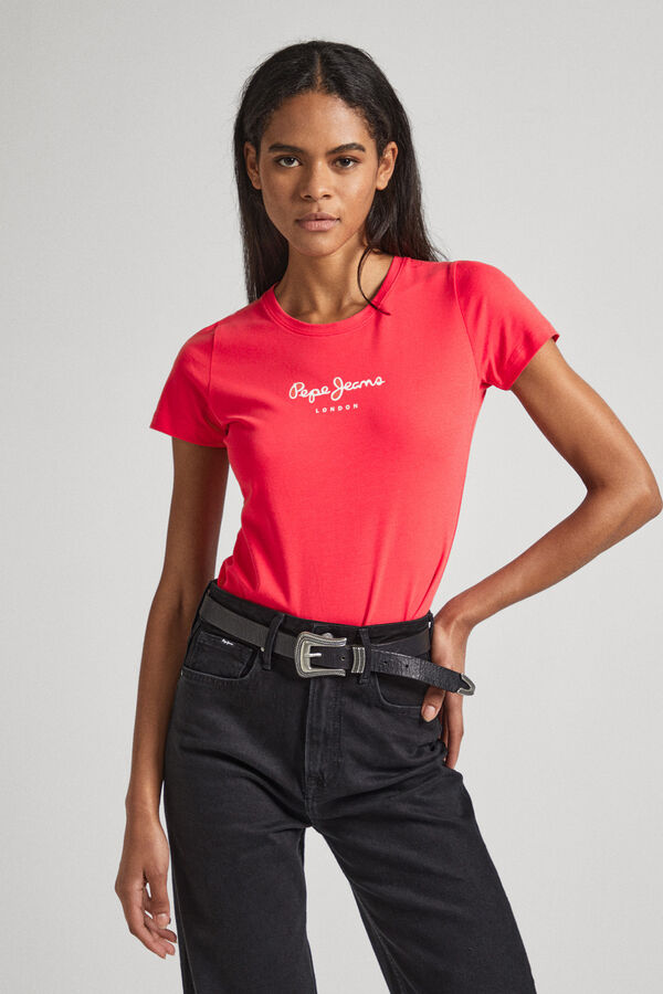 Springfield Basic-Shirt Damen Pepe Jeans. rot