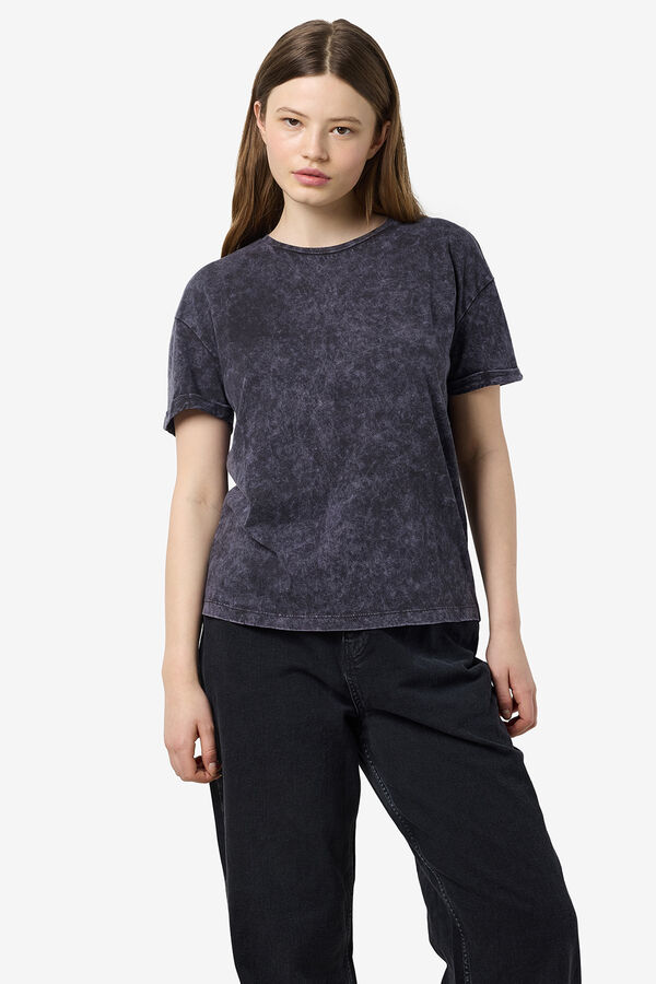 Noisy May Linen look T-shirt grey