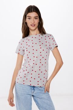 Springfield T-Shirt mit Print silber