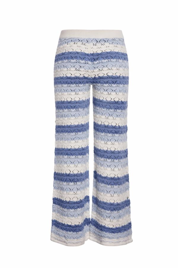 Noisy May Pointelle knit long trousers Plava
