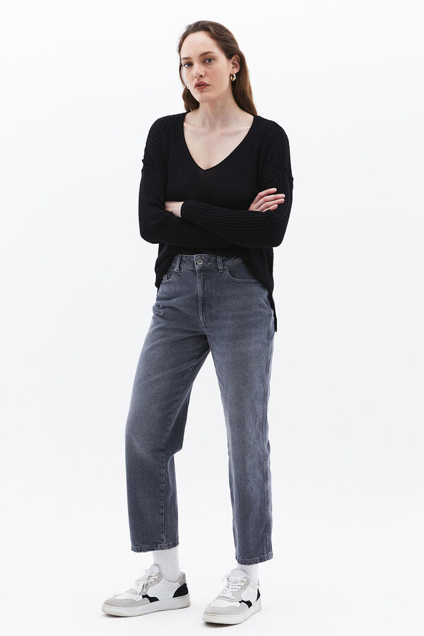 Oxxo Jersey de cuello pico negro