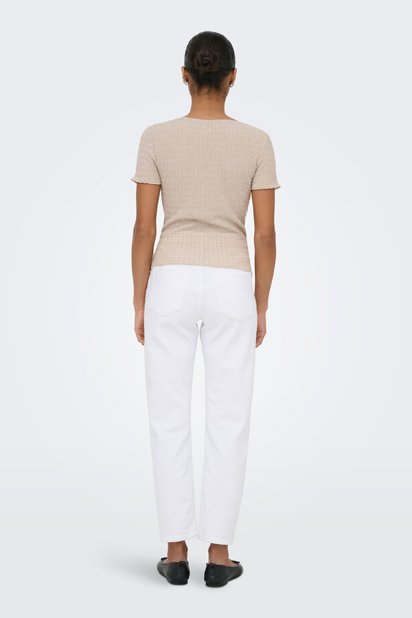 Only Structured crop top brown