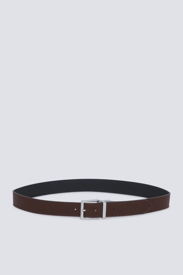 Springfield Reversible faux leather belt nude